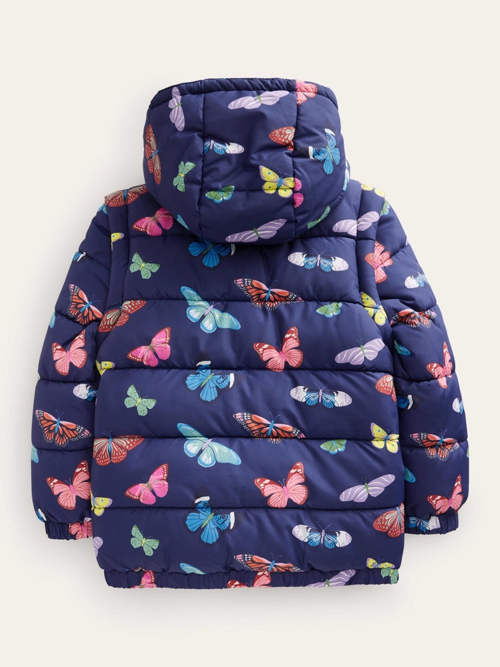 Mini Boden 2-in-1 Padded Coat in Navy Butterflies / 13-14 Years - Picture 3 of 10